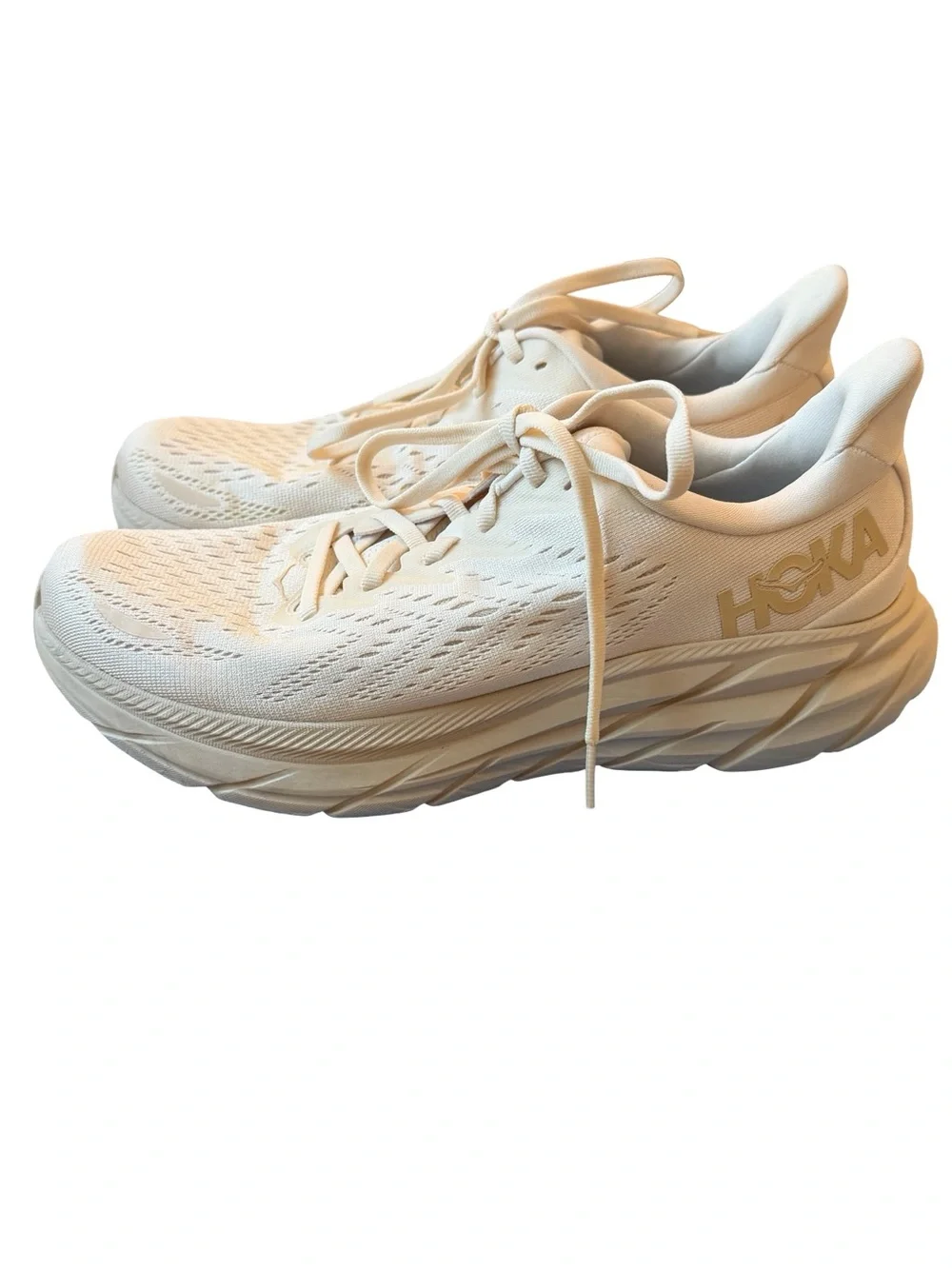 HOKA One One Clifton 8 Running Shoes Eggnog Shifting Sand 8.5 - Picture 5 of 13